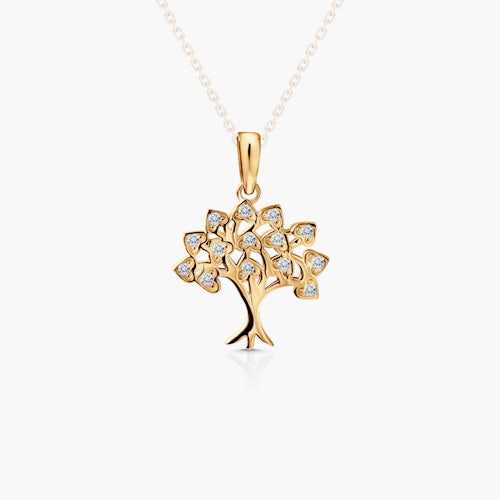 Zawieszka drzewo SAVICKI: złota, cyrkonie